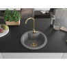 Mexen Diego fregadero de granito de 1 compartimento 488 x 480 mm, gris, sifón dorado - 6512481000-71-G