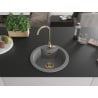 Mexen Diego Granitspüle 1-Becken 488 x 480 mm, grau, Siphon gold - 6512481000-71-G