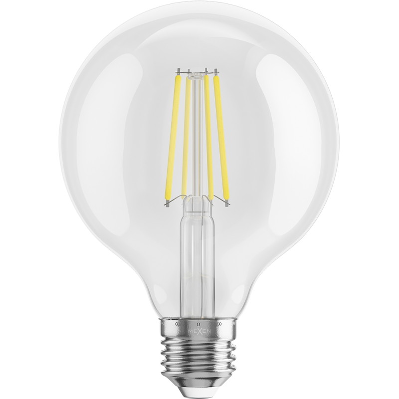 Mexen Vintis Bombilla LED de filamento E27, G95, 8W, Neutra - 4000K, 1055 lm, transparente - L157-E27-0840-00