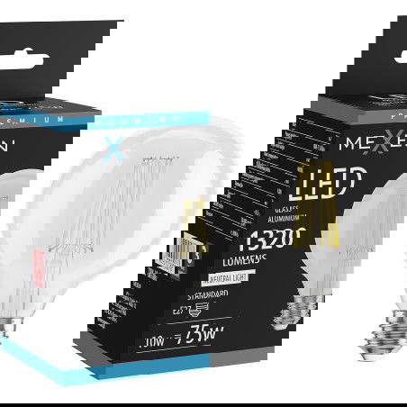 Mexen Vintis LED Filamenta spuldze E27, G95, 10W, Neitrāla - 4000K, 1320 lm, caurspīdīga - L157-E27-1040-00