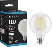 Mexen Vintis LED hõõglamp E27, G95, 10W, Neutraalne - 4000K, 1320 lm, läbipaistev - L157-E27-1040-00