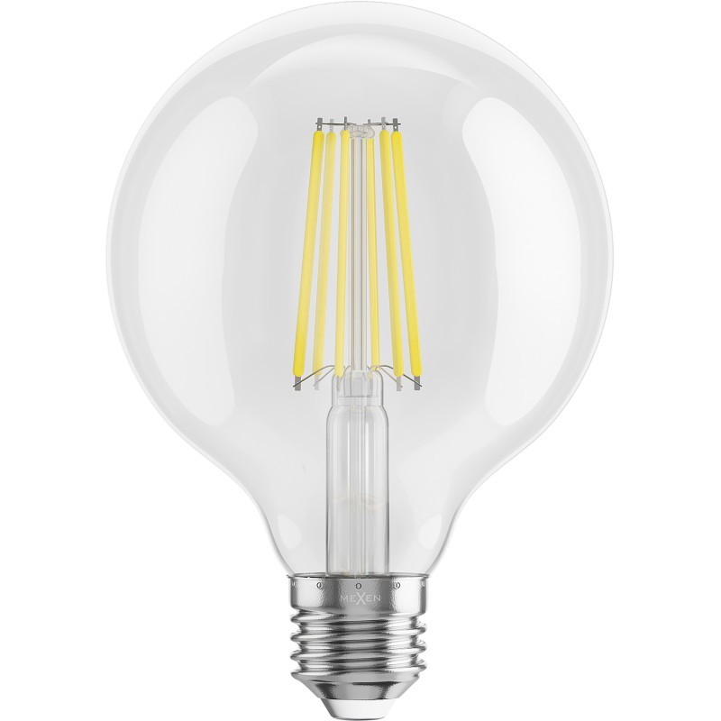 Mexen Vintis LED glödlampa filament E27, G95, 10W, Neutral - 4000K, 1320 lm, klar - L157-E27-1040-00