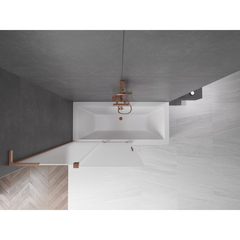 Mexen Velar L divdaļīgs bīdāms vannas ekrāns 110 x 150 cm, sals, matēta varš - 896-110-003-31-65