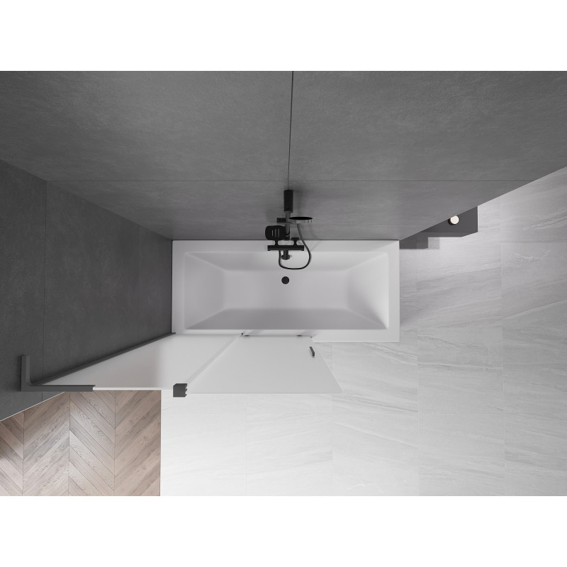 Mexen Velar L 2-krilni klizni paravan za kadu 110 x 150 cm, mat, gun metal - 896-110-003-31-95
