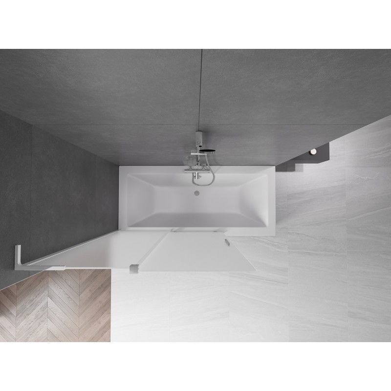 Mexen Velar L διπλή συρόμενη παραβάν μπάνιου 120 x 150 cm, παγωμένο, χρώμιο