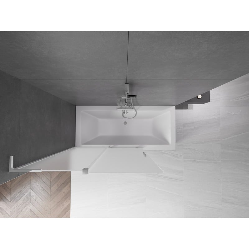 Mexen Velar L paravento da vasca 2-ante scorrevole 120 x 150 cm, brina, cromo - 896-120-003-31-01