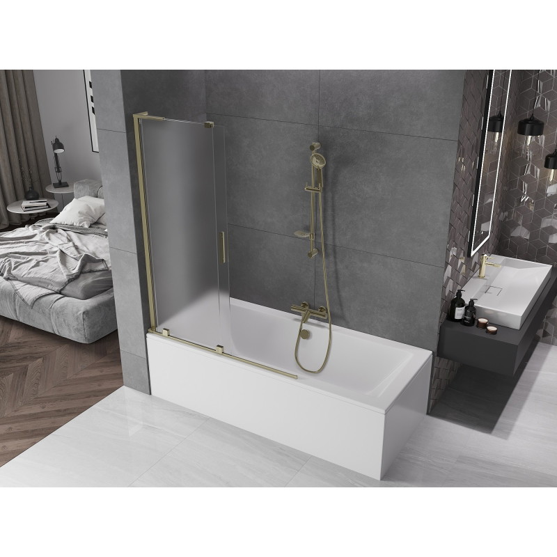 Mexen Velar L vannitoa kahe tiivaga liuguks 120 x 150 cm, matt, kuldne - 896-120-003-31-50