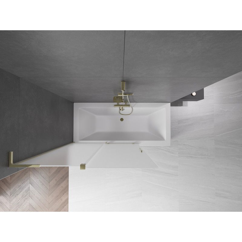 Mexen Velar L 2-ovinen liukuva suihkuseinä 120 x 150 cm, huurrettu, kultainen - 896-120-003-31-50