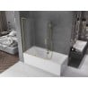 Mexen Velar L parawan nawannowy 2-skrzydłowy rozsuwany 120 x 150 cm, szron, złoty szczotkowany - 896-120-003-31-55