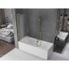 Mexen Velar L parawan nawannowy 2-skrzydłowy rozsuwany 120 x 150 cm, szron, złoty szczotkowany - 896-120-003-31-55
