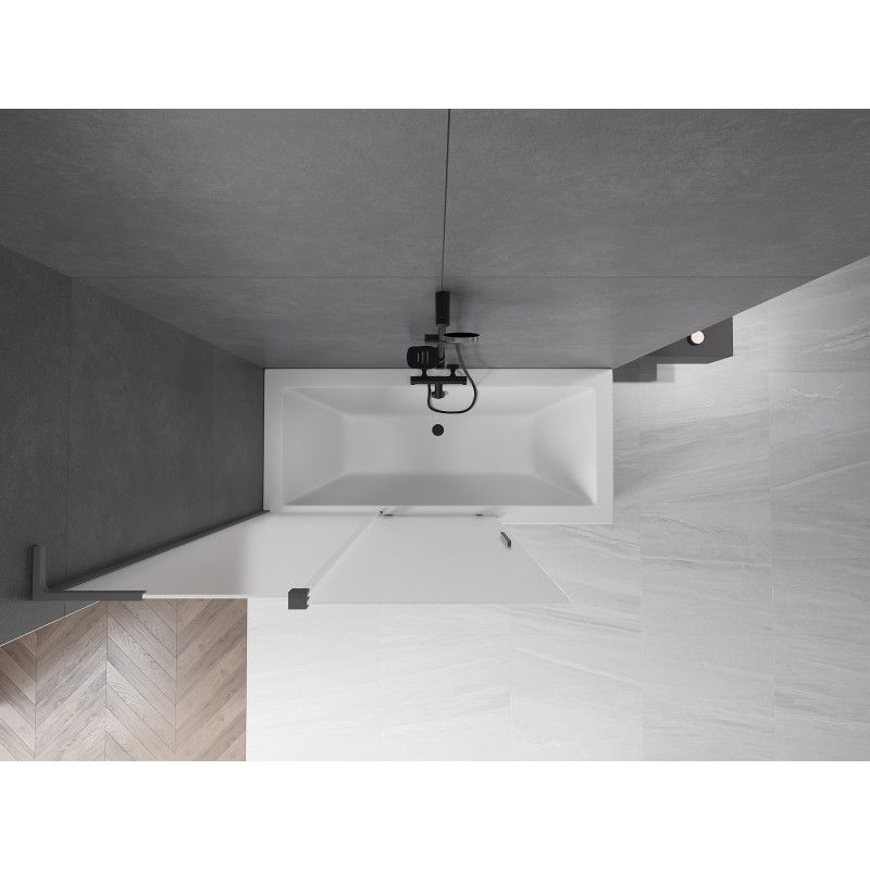 Mexen Velar L mampara de ducha deslizable de 2 alas 120 x 150 cm, escarcha, gun metal - 896-120-003-31-95