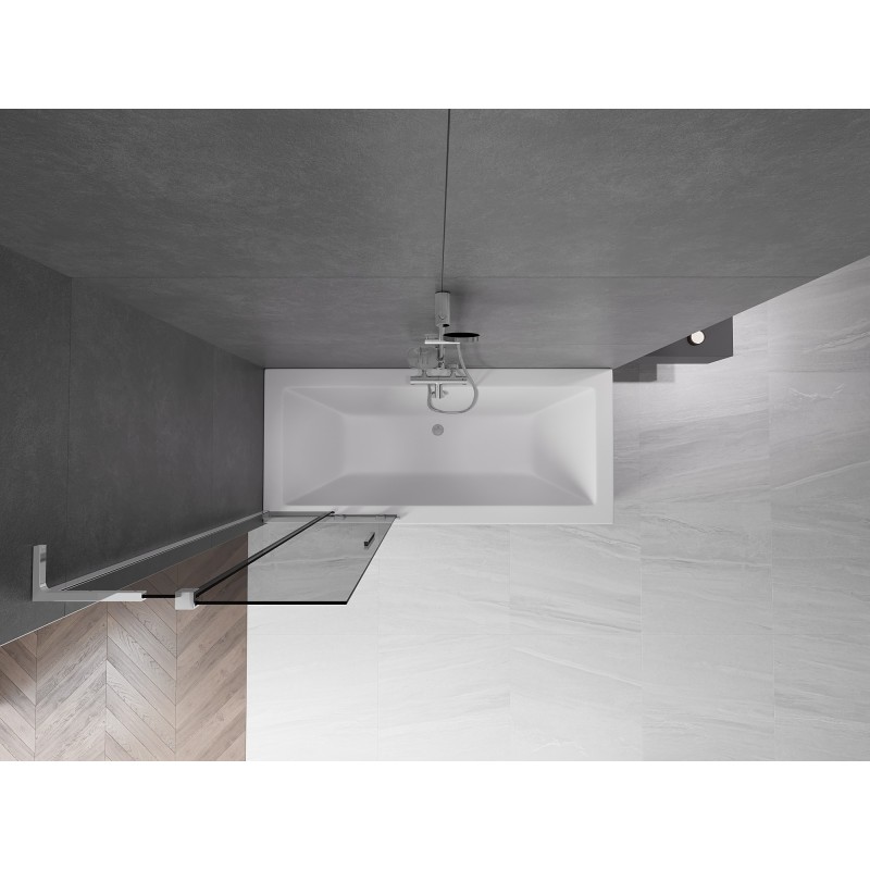Mexen Velar L parawan nawannowy 2-skrzydłowy rozsuwany 75 x 150 cm, grafit, chrom - 896-075-003-41-01