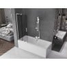 Mexen Velar L vannitoaparavan, 2-ukseline liuguksega 75 x 150 cm, grafiit, valge - 896-075-003-41-20