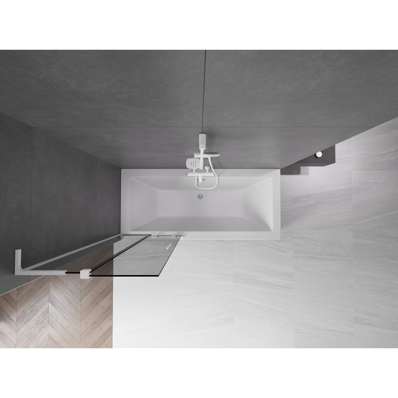 Mexen Velar L parete per vasca da bagno scorrevole a 2 ante 70 x 150 cm, grafite, bianco - 896-070-003-41-20