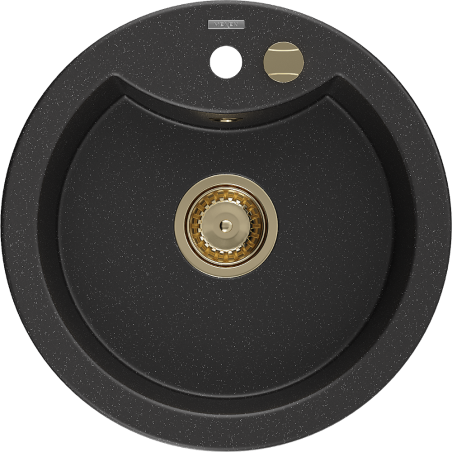 Mexen Diego Νεροχύτης γρανίτης 1-διαμερίσματος 488 x 480 mm, μαύρος/ασημί