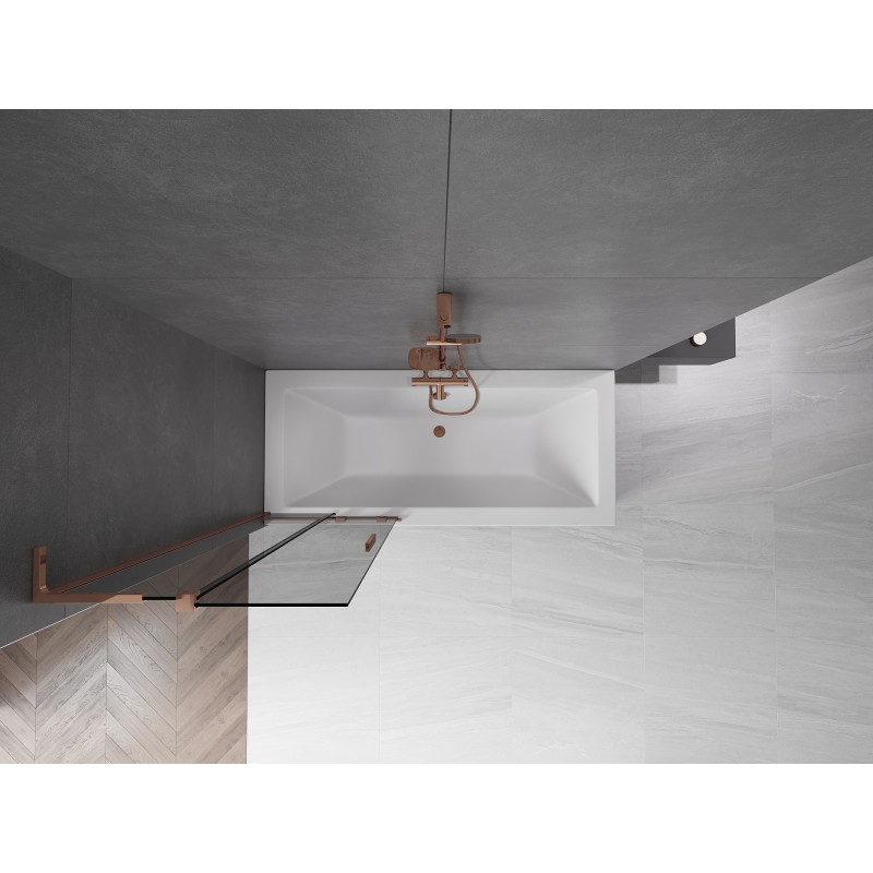 Mexen Velar L vannitoa paravann 2-osaline lükand 70 x 150 cm, grafiit, roosa kuld - 896-070-003-41-60