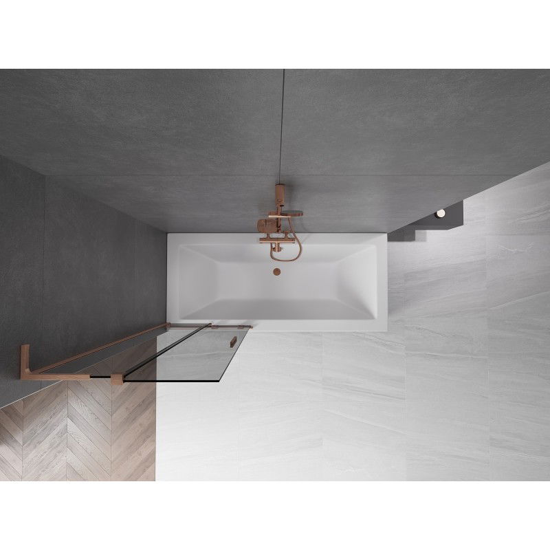 Mexen Velar L badwand 2-delige schuifparavan 70 x 150 cm, grafiet, geborsteld koper - 896-070-003-41-65