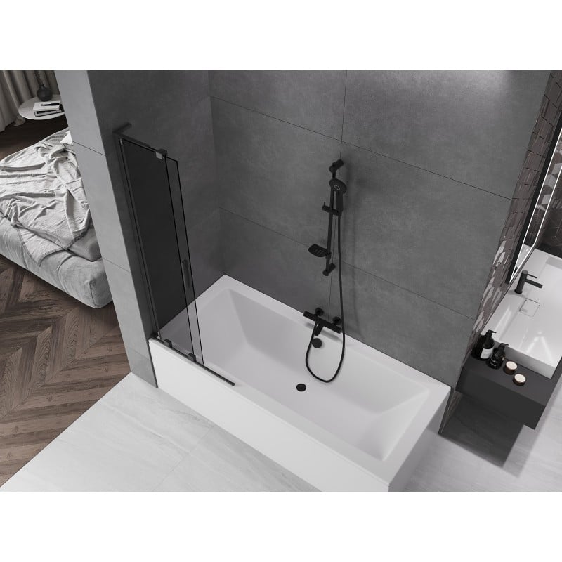Mexen Velar L 2-panel sliding bath screen 75 x 150 cm, graphite, black - 896-075-003-41-70