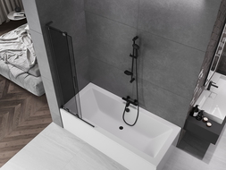 Mexen Velar L Badewannenabtrennung 2-flügelig, verschiebbar 75 x 150 cm, graphit, gun metal - 896-075-003-41-95