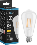 Mexen Vintis LED-filamentlambipirn E27, ST64, 4W, Soe - 2200K, 470 lm, läbipaistev - L152-E27-0422-00