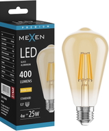 Mexen Vintis LED filament pirn E27, ST64, 4W, soe - 2200K, 400 lm, merevaik - L152-E27-0422-50