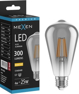 Mexen Vintis LED-filamentlambipirn E27, ST64, 4W, Soe - 2200K, 300 lm, suits - L152-E27-0422-70