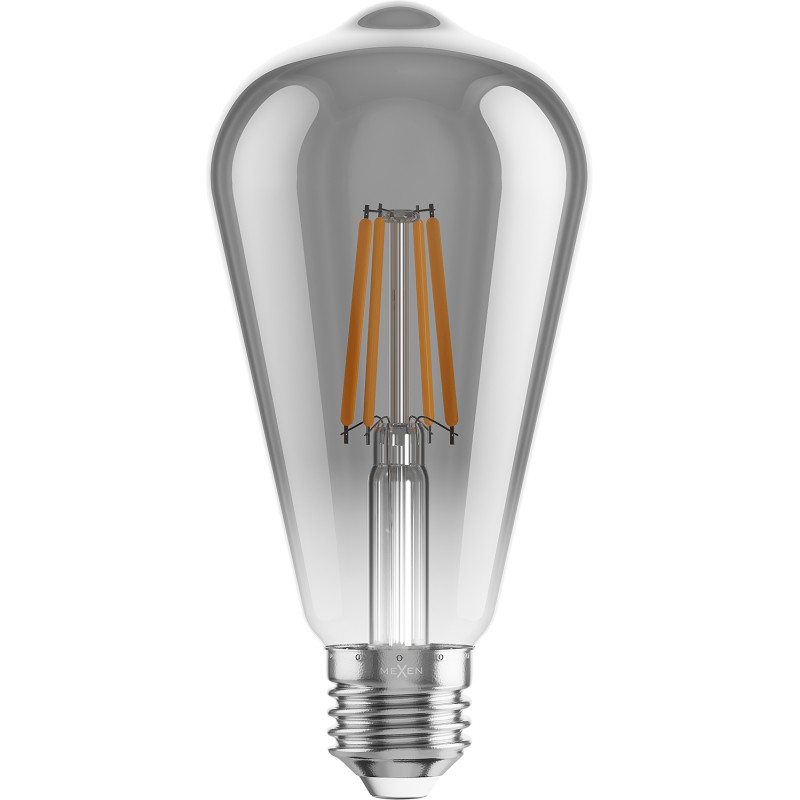 Mexen Vintis Bombilla LED de filamento E27, ST64, 4W, Cálida - 2200K, 300 lm, humo - L152-E27-0422-70