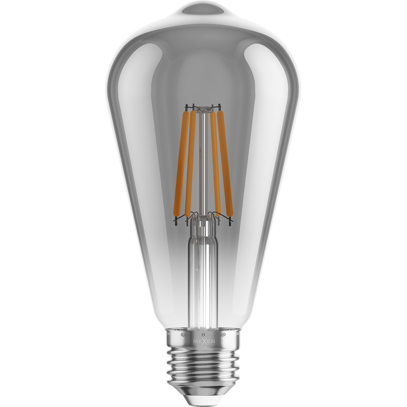Mexen Vintis żarówka filament LED E27, ST64, 6W, Ciepła - 2200K, 450 lm, smoke - L152-E27-0622-70