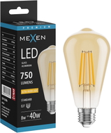 Mexen Vintis LED-hõõgniitpirn E27, ST64, 8W, Soe - 2200K, 750 lm, merevaik - L152-E27-0822-50