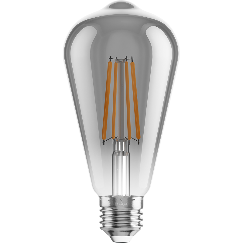 Mexen Vintis żarówka filament LED E27, ST64, 8W, Ciepła - 2200K, 600 lm, smoke - L152-E27-0822-70
