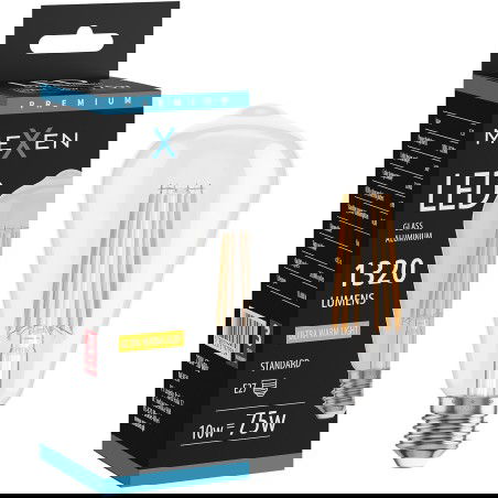 Mexen Vintis LED-filamenttilamppu E27, ST64, 10W, Lämmin - 2200K, 1320 lm, kirkas - L152-E27-1022-00