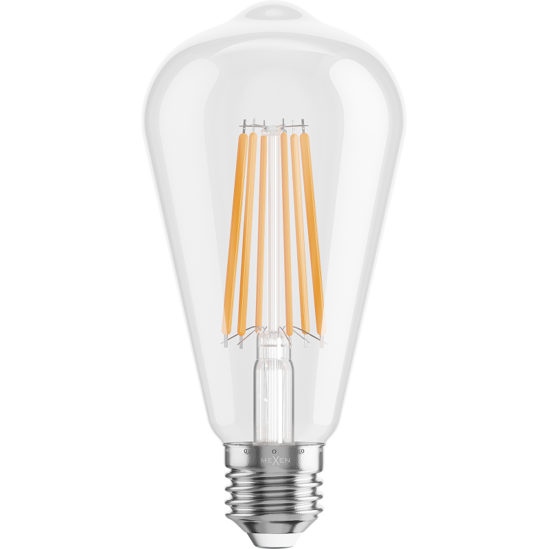 Mexen Vintis żarówka filament LED E27, ST64, 10W, Ciepła - 2200K, 1320 lm, clear - L152-E27-1022-00