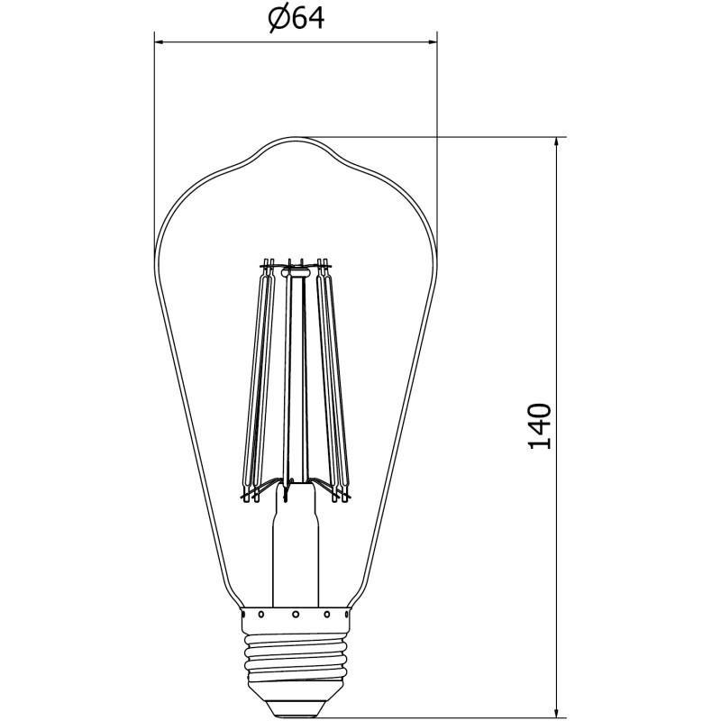 Mexen Vintis Filament LED-glödlampa E27, ST64, 10W, Varm - 2200K, 1320 lm, klar - L152-E27-1022-00