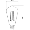 Mexen Vintis LED-glödlampa E27, ST64, 10W, Varm - 2200K, 910 lm, amber - L152-E27-1022-50