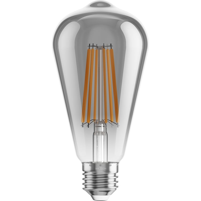 Mexen Vintis LED filamentlampa E27, ST64, 10W, Varm - 2200K, 780 lm, rökgrå - L152-E27-1022-70