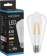 Mexen Vintis LED-filamentlamp E27, ST64, 4W, Warm - 2700K, 470 lm, helder - L152-E27-0427-00