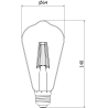 Mexen Vintis LED filamentlampa E27, ST64, 4W, Varm - 2700K, 400 lm, bärnsten - L152-E27-0427-50