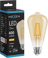 Mexen Vintis LED-filamentlambipirn E27, ST64, 4W, Soe - 2700K, 400 lm, merevaik - L152-E27-0427-50