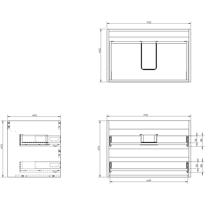 Mexen Orio mobile da bagno 100 cm con lavabo Vela destro, 2S, 1D, nero lucido/nero opaco - 91A13-10047-3-BBFFF70-W23P71