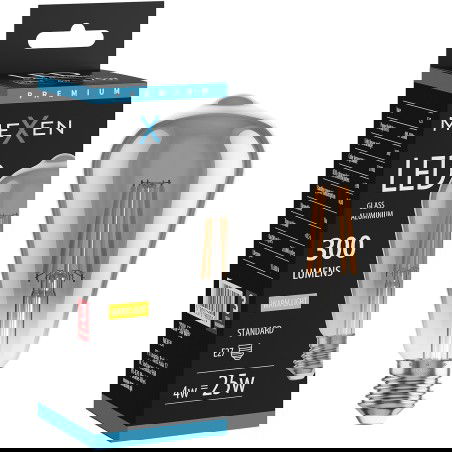 Mexen Vintis LED spuldze ar kvēldiegu E27, ST64, 4W, Silta - 2700K, 300 lm, dūmakaina - L152-E27-0427-70