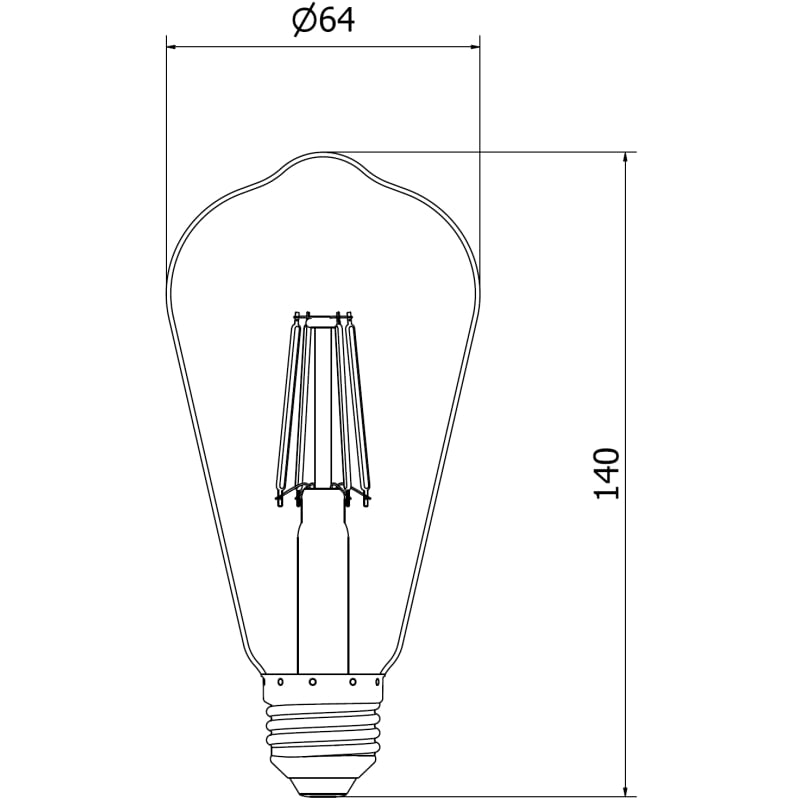 Mexen Vintis Bombilla de filamento LED E27, ST64, 4W, Cálida - 2700K, 300 lm, ahumada - L152-E27-0427-70