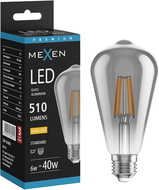 Mexen Vintis LED Filament Bulb E27, ST64, 6W, Warm - 2700K, 510 lm, smoke - L152-E27-0627-70