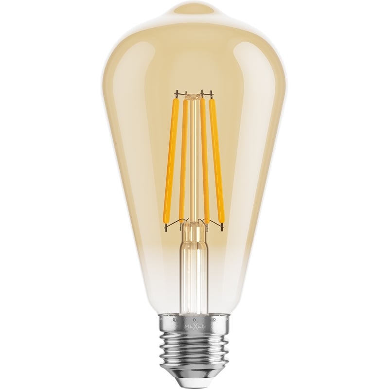 Mexen Vintis Bombilla LED de filamento E27, ST64, 8W, Cálida - 2700K, 750 lm, ámbar - L152-E27-0827-50