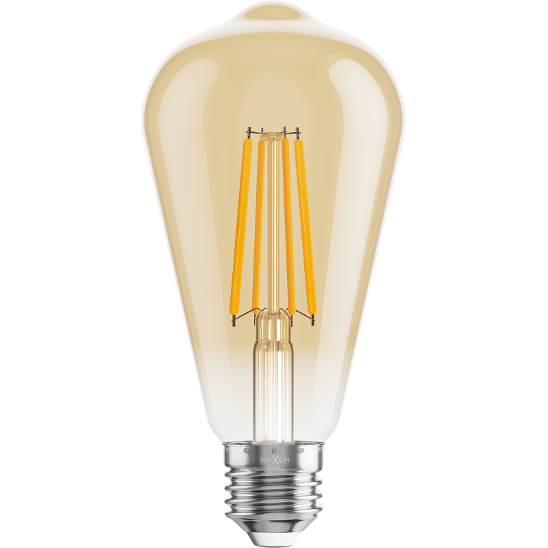 Mexen Vintis żarówka filament LED E27, ST64, 8W, Ciepła - 2700K, 750 lm, amber - L152-E27-0827-50