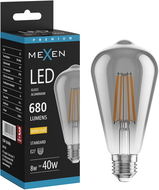 Mexen Vintis LED-Filament-Glühlampe E27, ST64, 8W, Warm - 2700K, 680 lm, rauch - L152-E27-0827-70