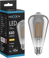 Mexen Vintis LED filament lamp E27, ST64, 8W, Warm - 2700K, 680 lm, smoke - L152-E27-0827-70