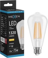 Mexen Vintis LED-filament-pirn E27, ST64, 10W, soe - 2700K, 1320 lm, läbipaistev - L152-E27-1027-00