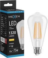 Mexen Vintis żarówka filament LED E27, ST64, 10W, Ciepła - 2700K, 1320 lm, clear - L152-E27-1027-00