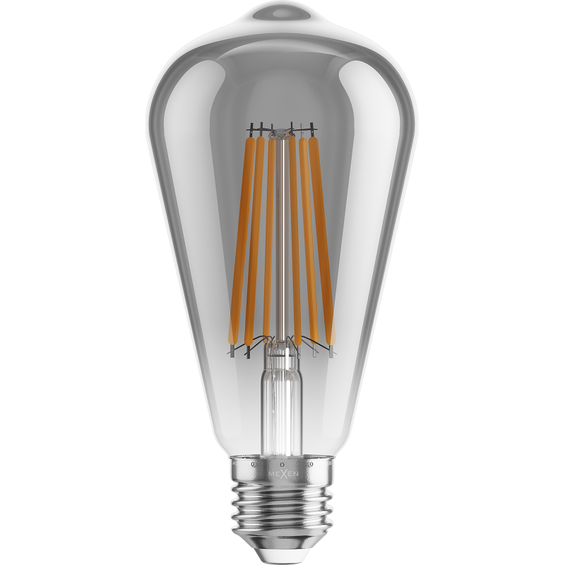 Mexen Vintis LED filament bulb E27, ST64, 10W, Warm - 2700K, 780 lm, smoke - L152-E27-1027-70