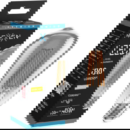 Mexen Vintis Filament LED-Lampe E27, ST64, 10W, Wärmt - 2700K, 780 lm, Raucht - L152-E27-1027-70